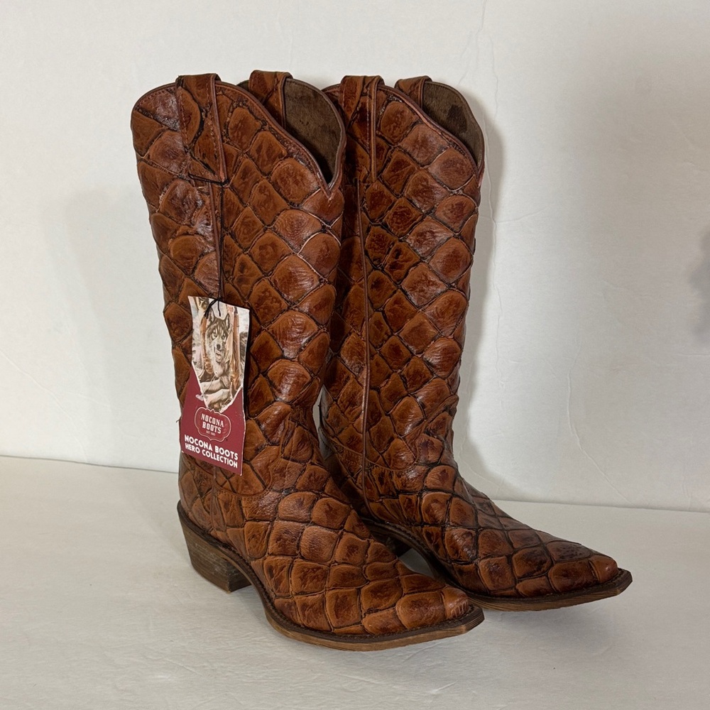 Nocona Hero Collection Textured Leather Boots